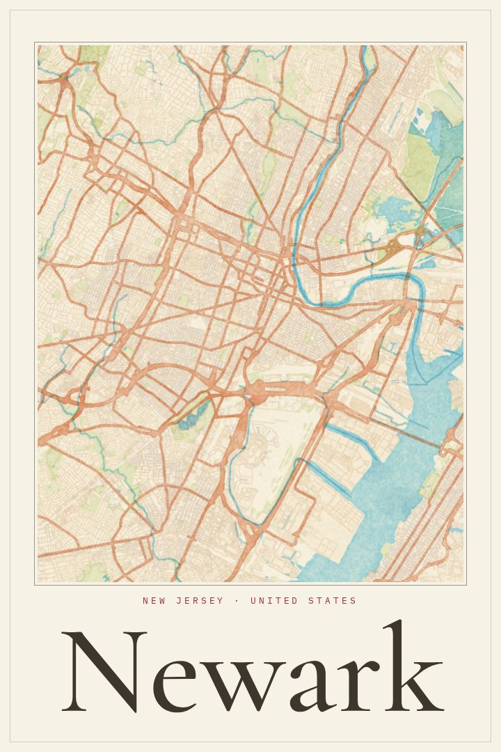 Newark map poster