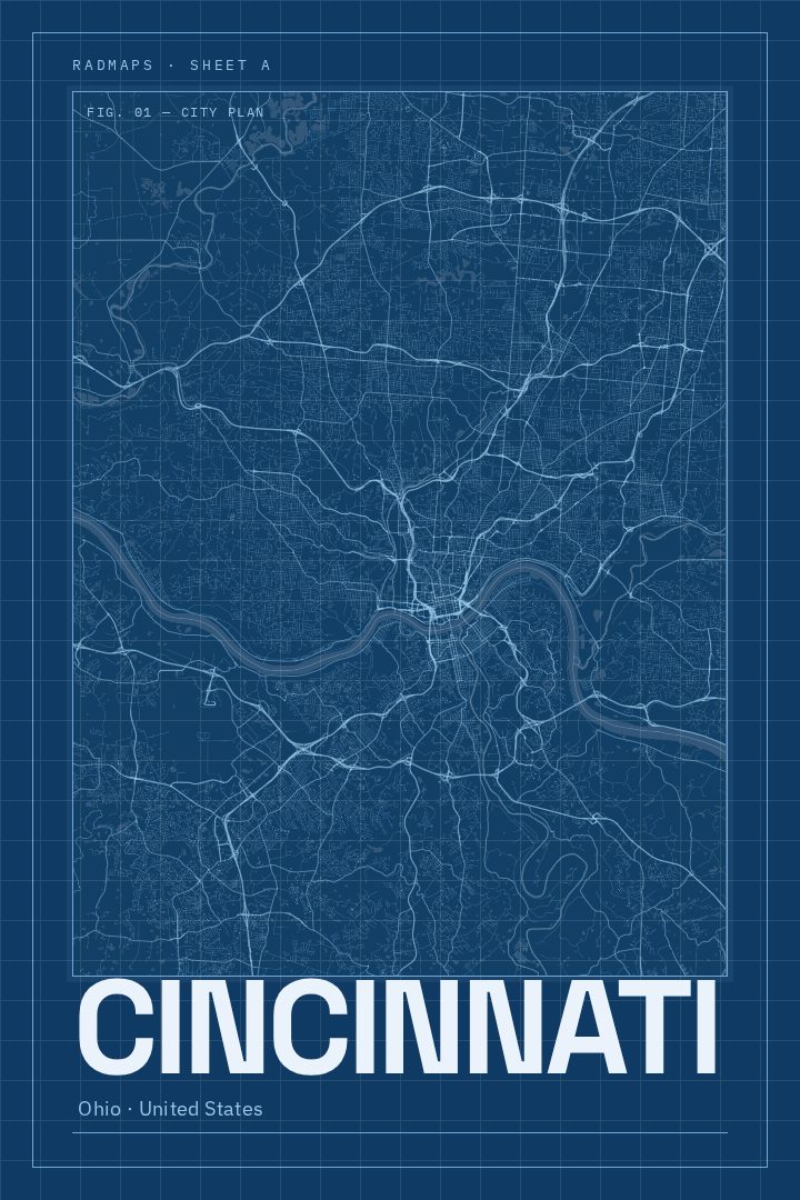 Cincinnati map poster