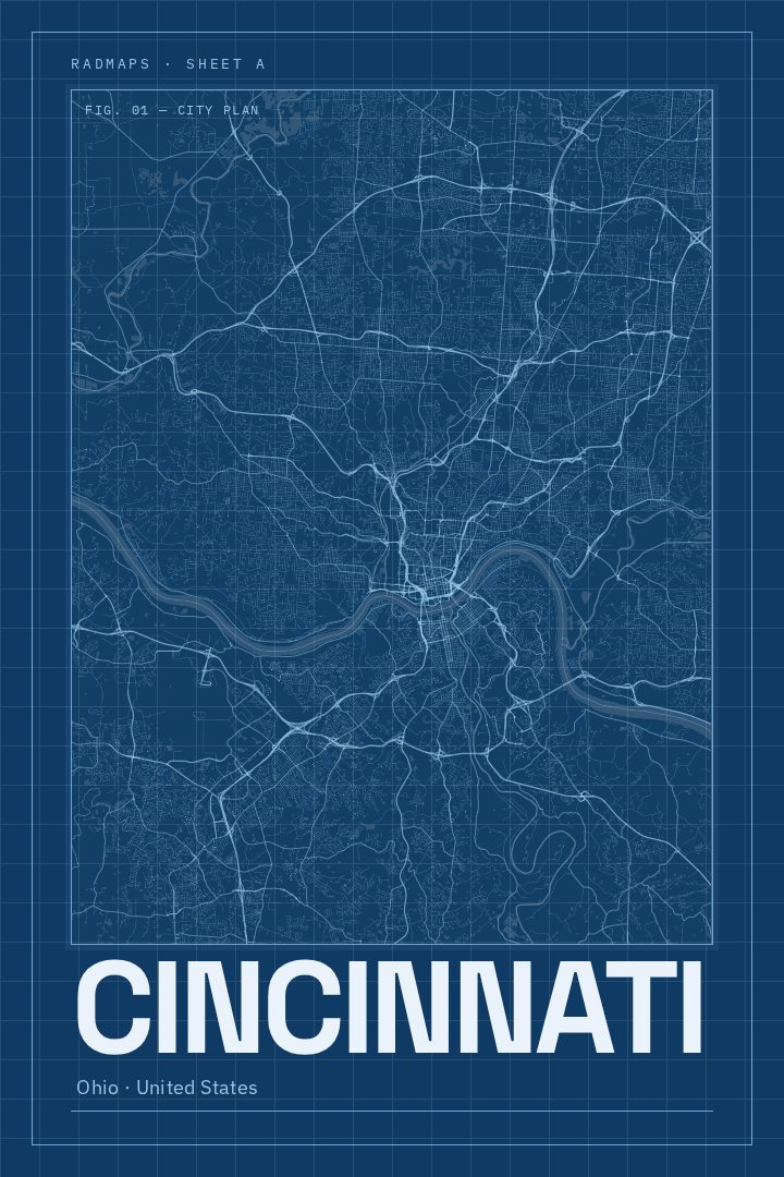 Cincinnati map poster