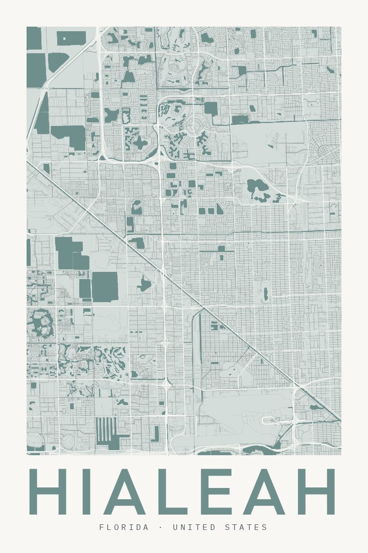 Hialeah map poster