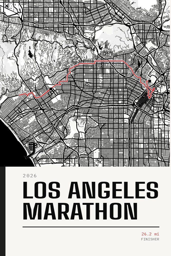 Los Angeles Marathon 2026 (finisher) map poster