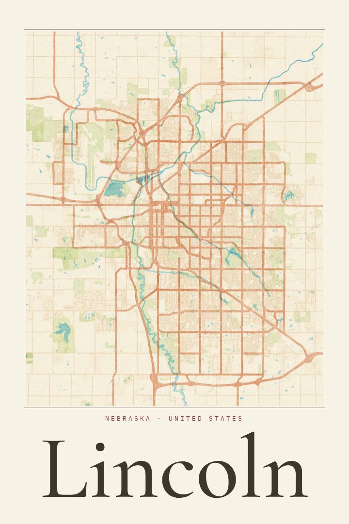Lincoln map poster