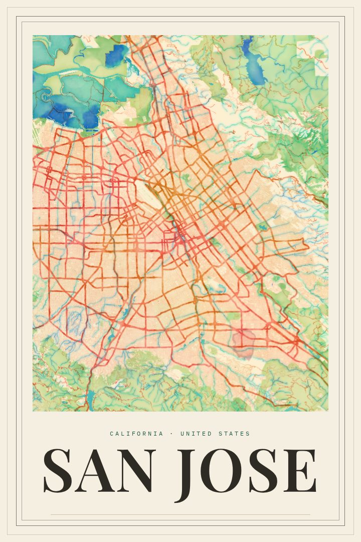 San Jose map poster