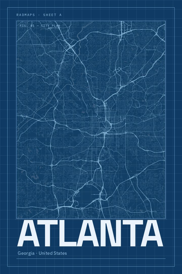 Atlanta map poster