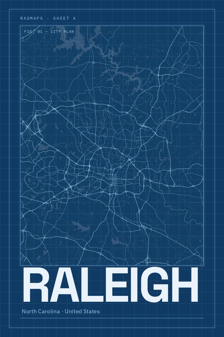Raleigh map poster