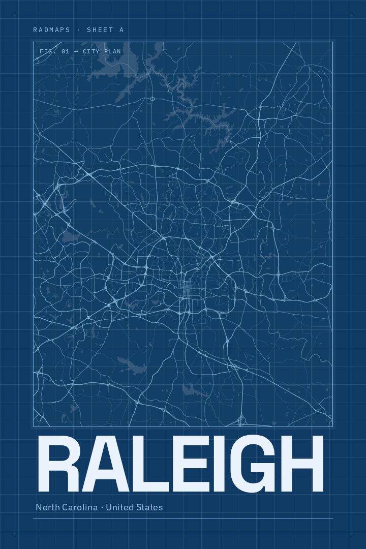 Raleigh map poster