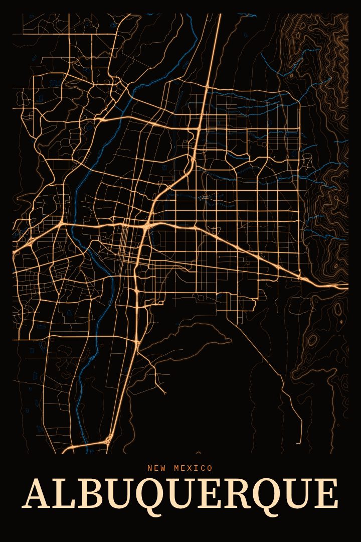Albuquerque map poster