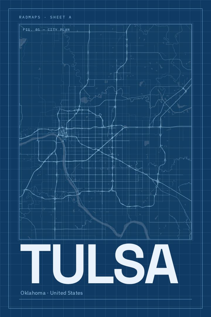 Tulsa map poster