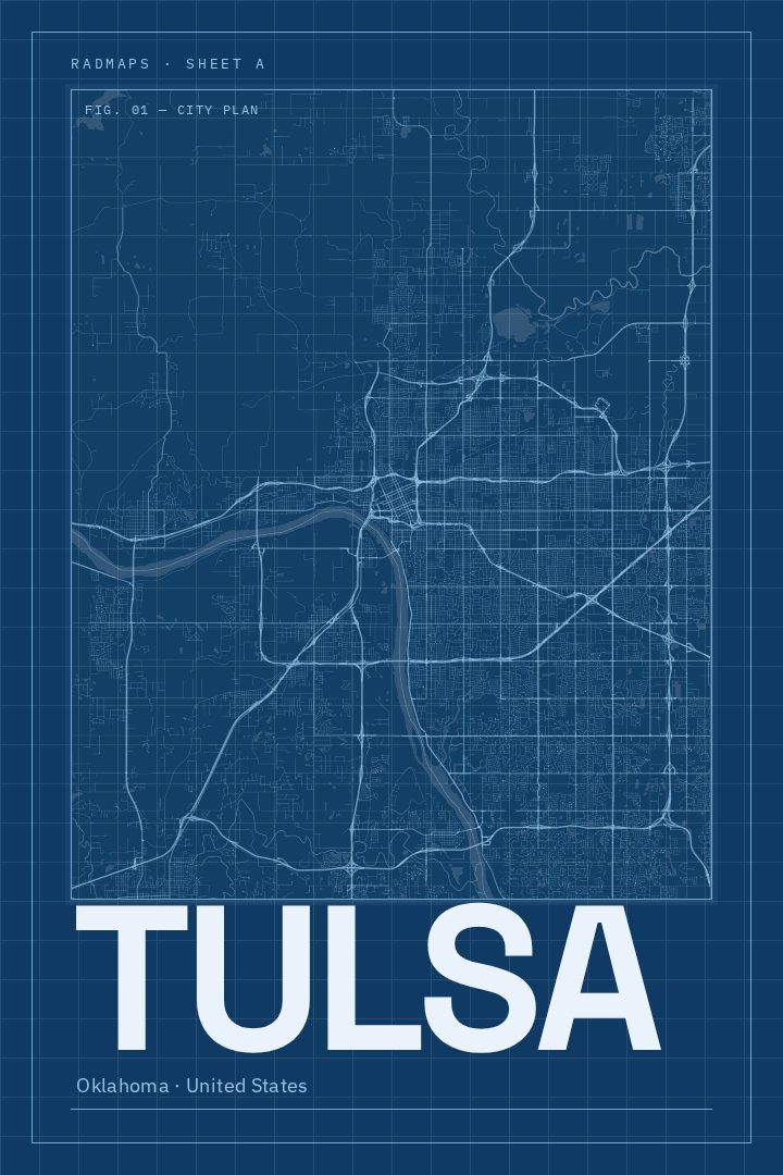 Tulsa map poster