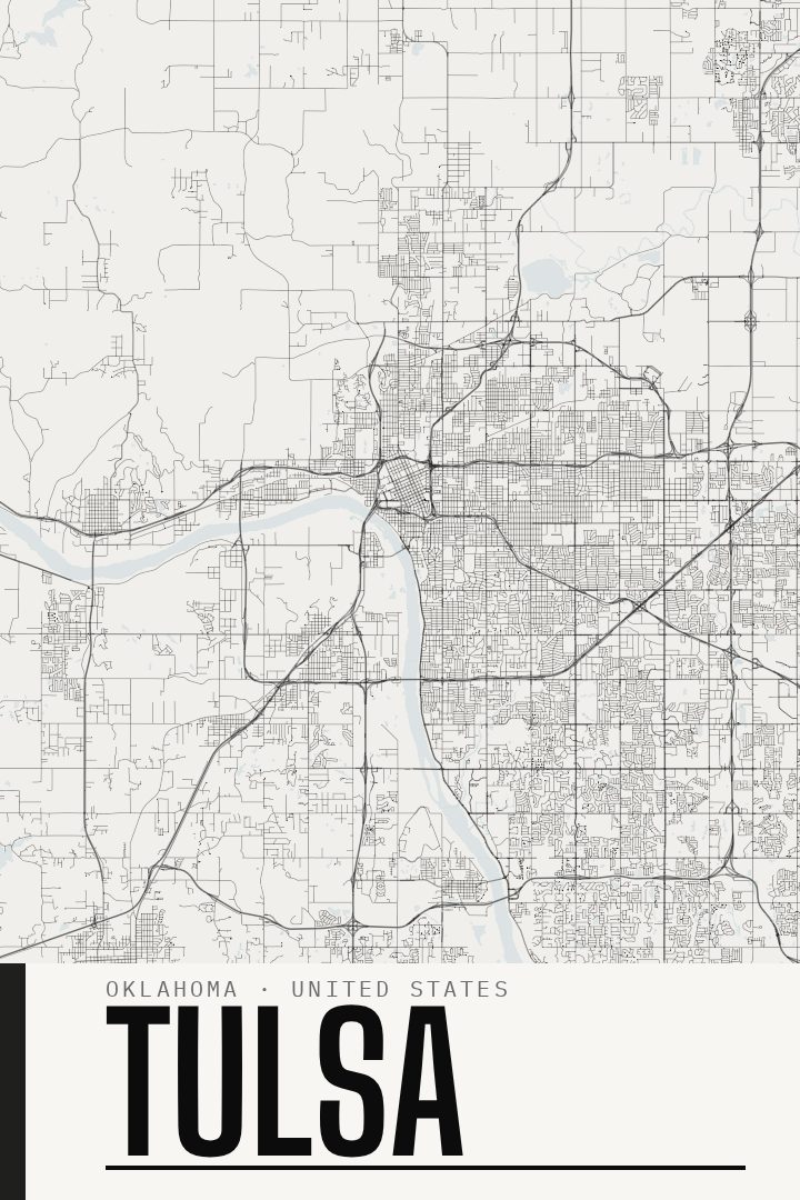 Tulsa map poster
