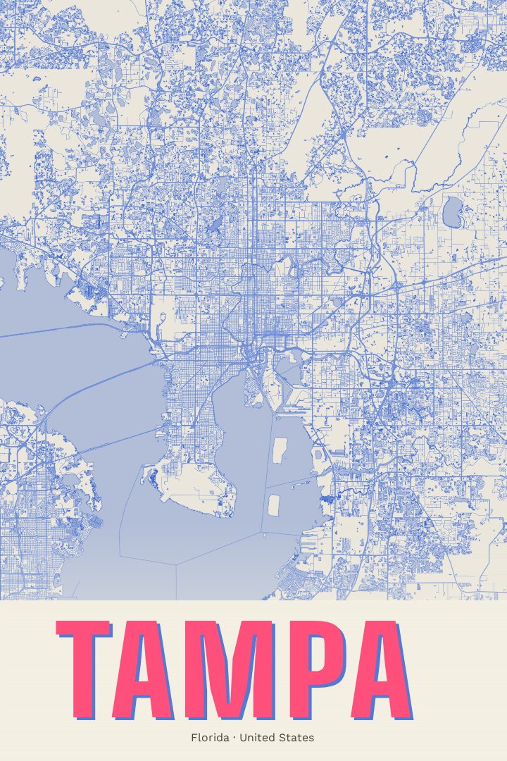 Tampa map poster