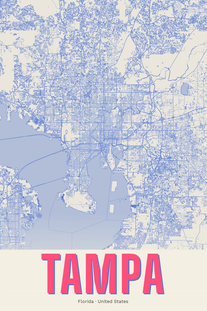 Tampa map poster