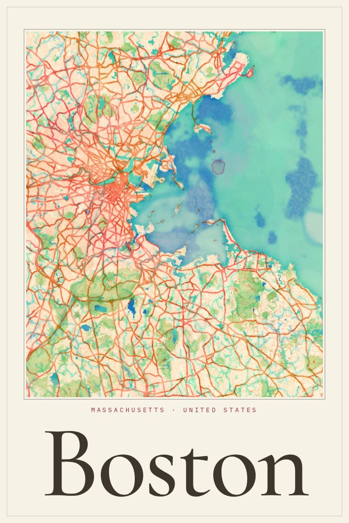 Boston map poster