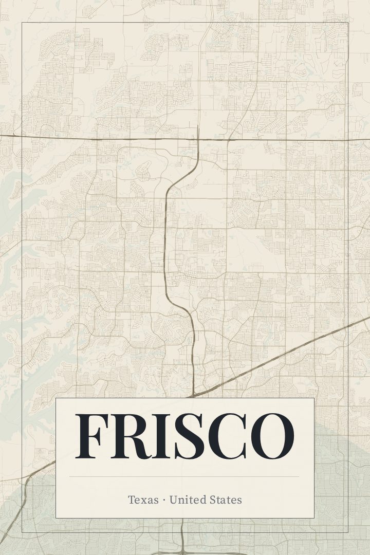 Frisco map poster, Cartouche style