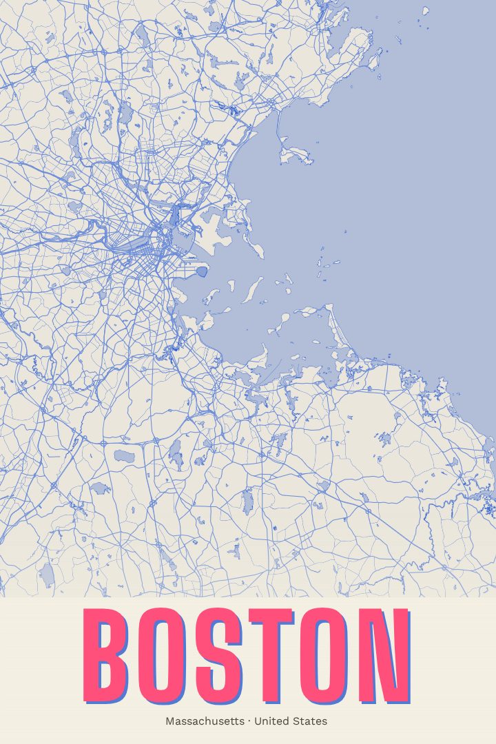 Boston map poster