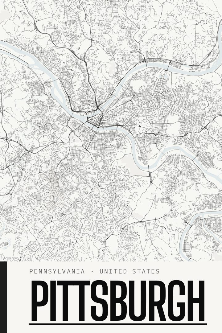 Pittsburgh map poster