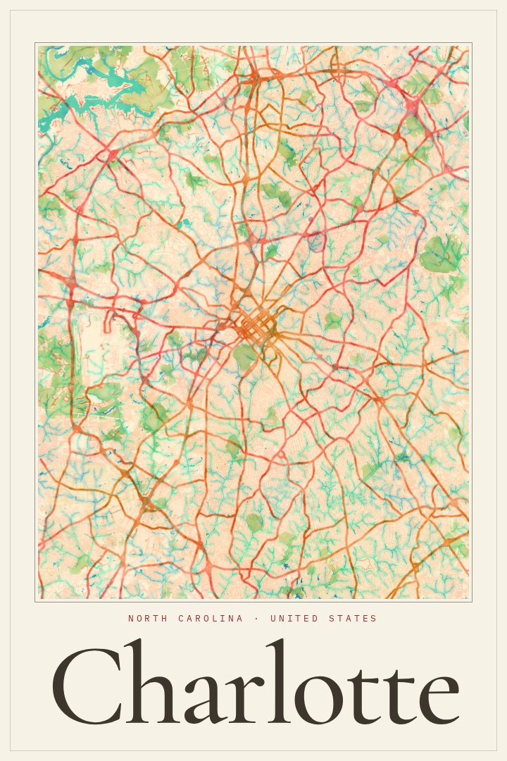 Charlotte map poster