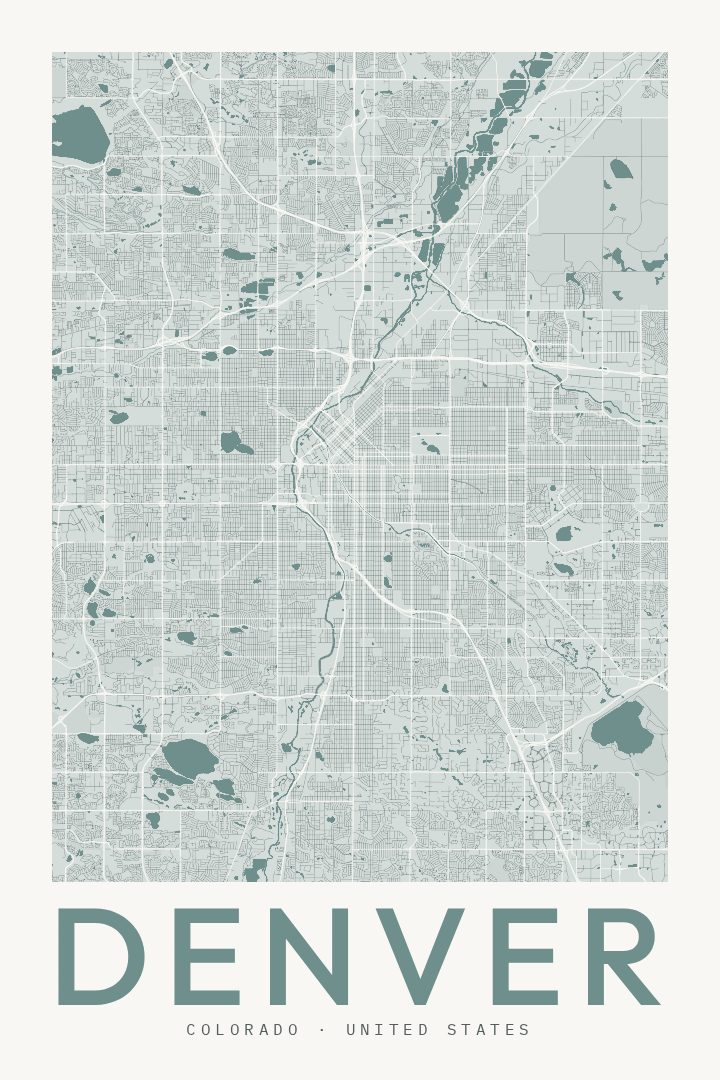Denver map poster