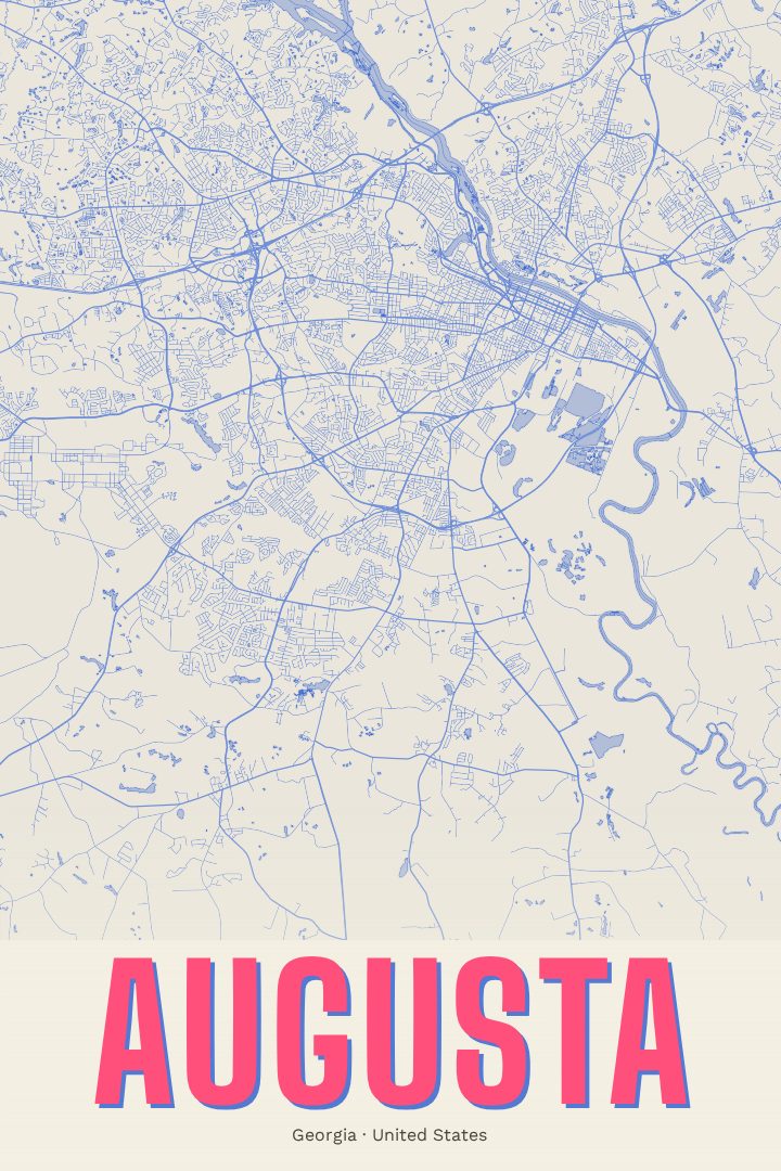 Augusta map poster, Overprint style