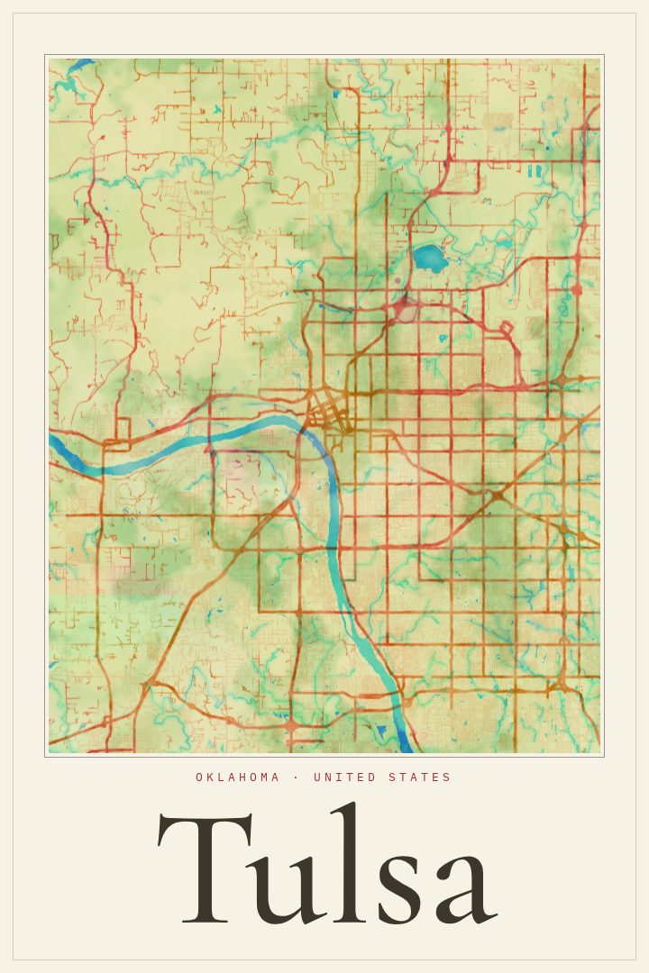 Tulsa map poster
