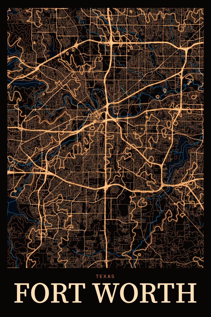 Fort Worth map poster