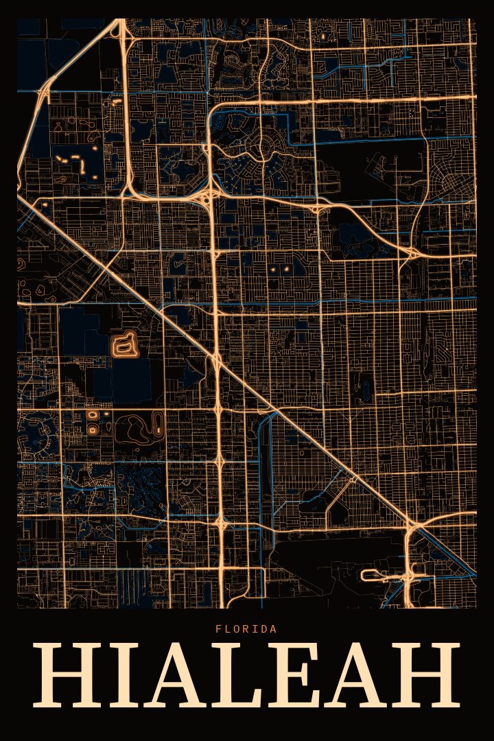 Hialeah map poster