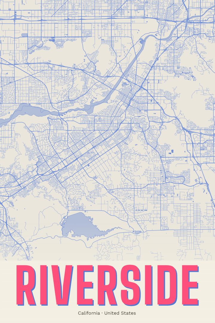 Riverside map poster