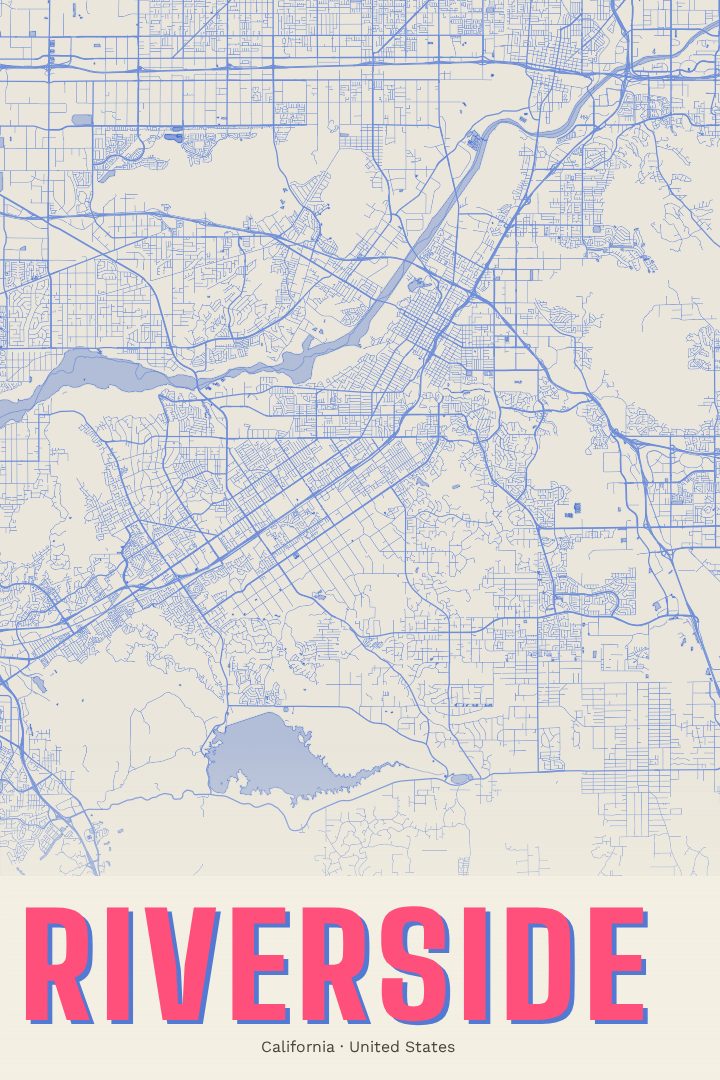 Riverside map poster