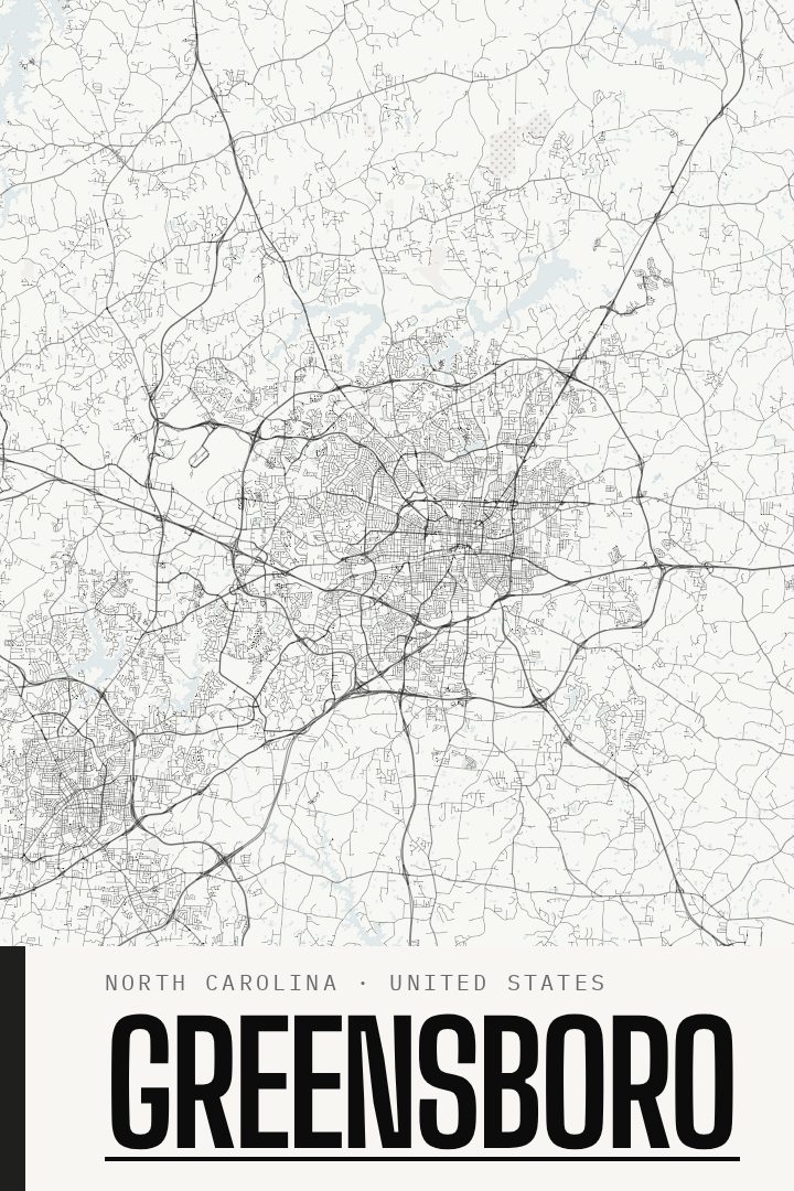 Greensboro map poster