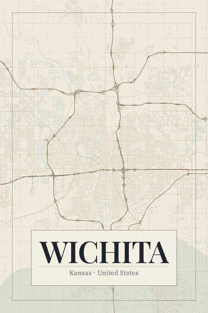 Wichita map poster