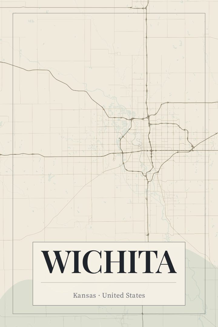 Wichita map poster