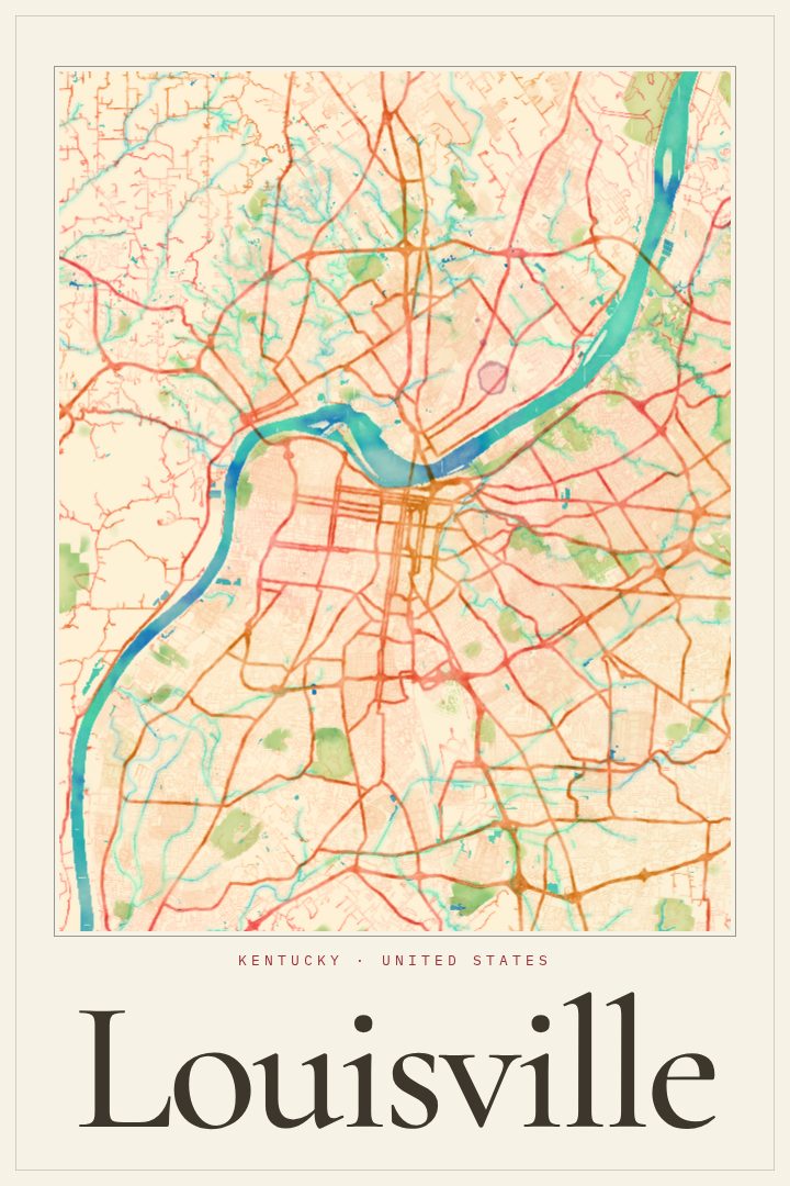 Louisville map poster
