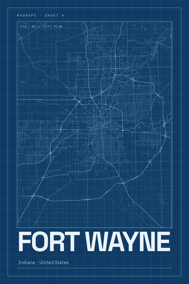 Fort Wayne map poster