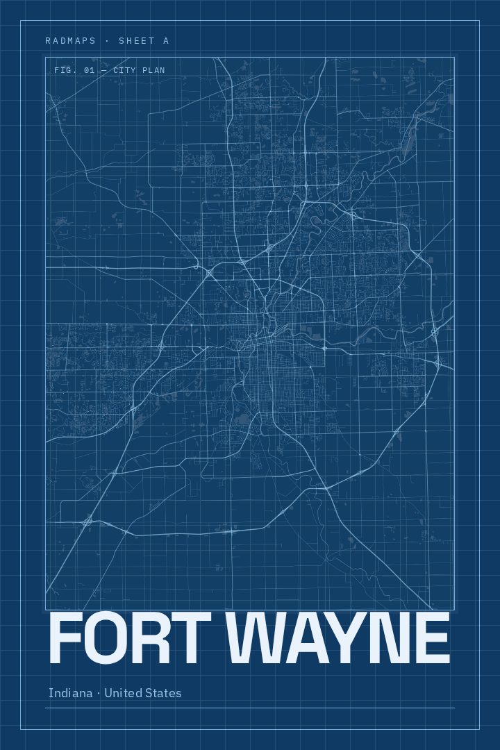 Fort Wayne map poster