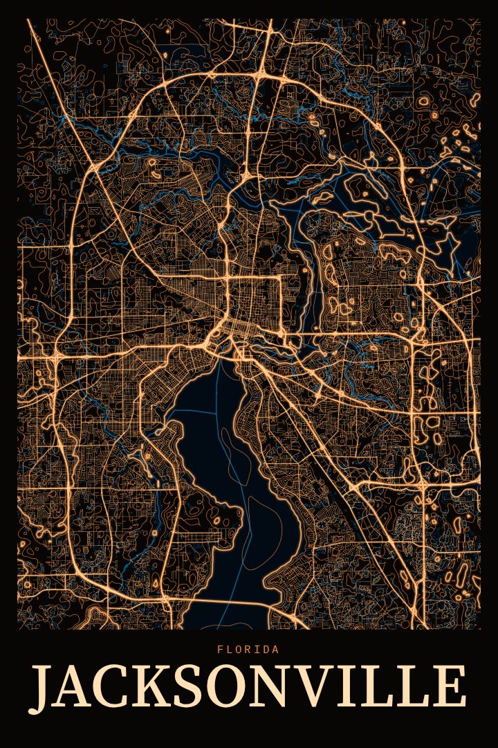 Jacksonville map poster