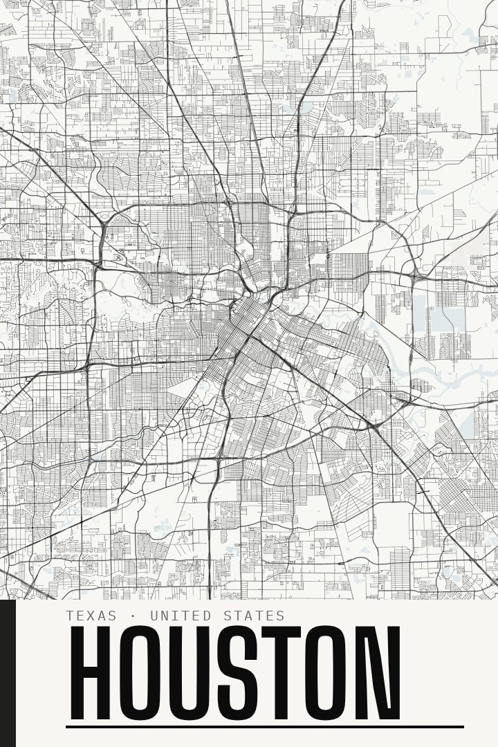 Houston map poster