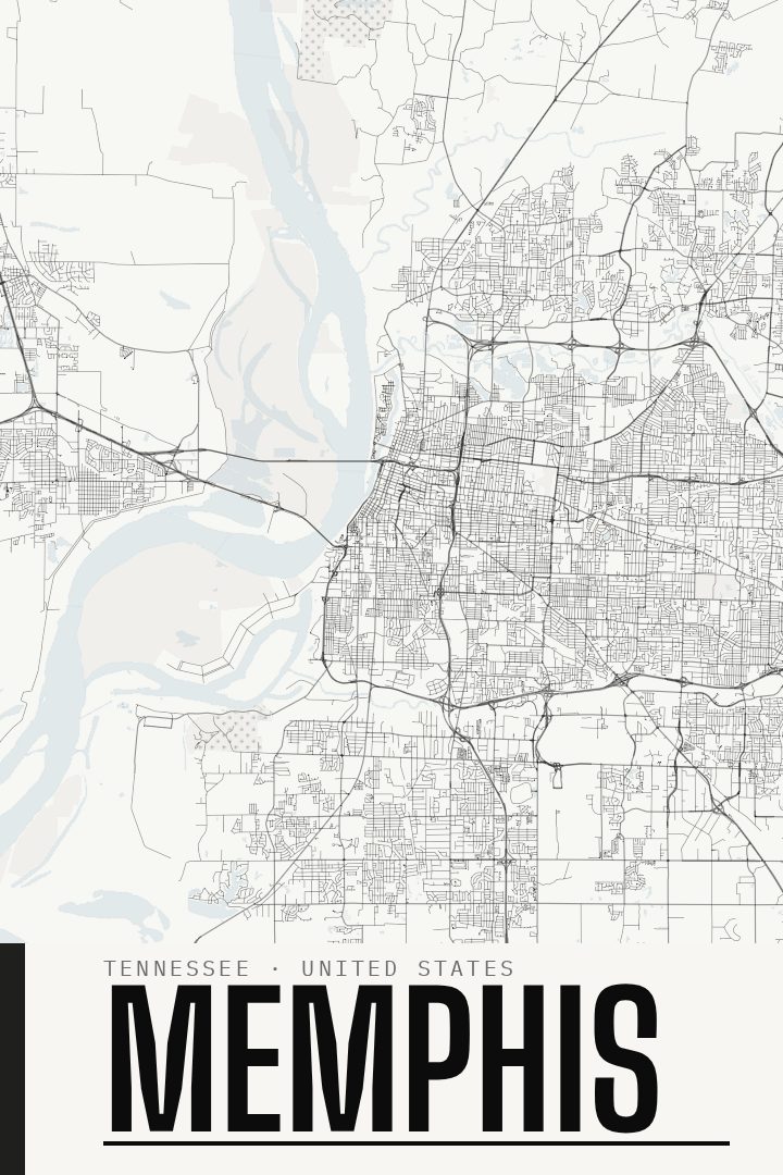 Memphis map poster