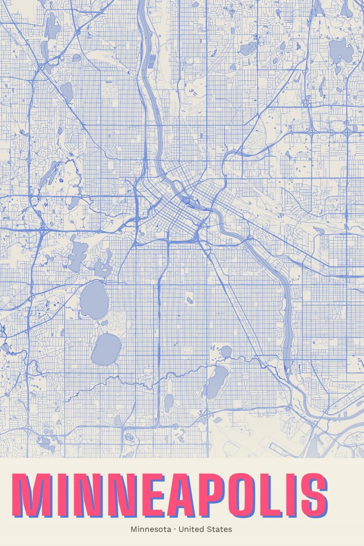 Minneapolis map poster