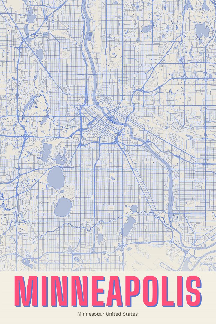 Minneapolis map poster