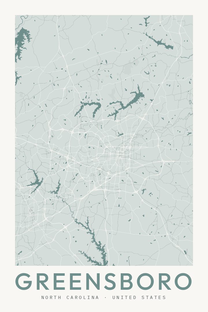 Greensboro map poster
