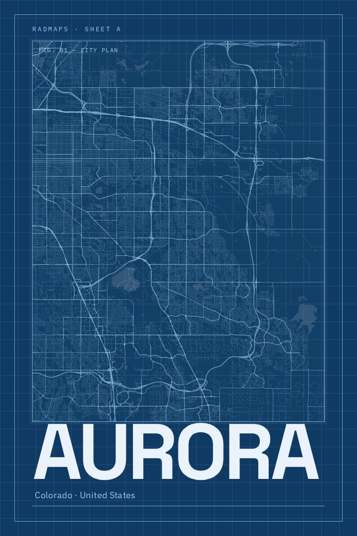 Aurora map poster