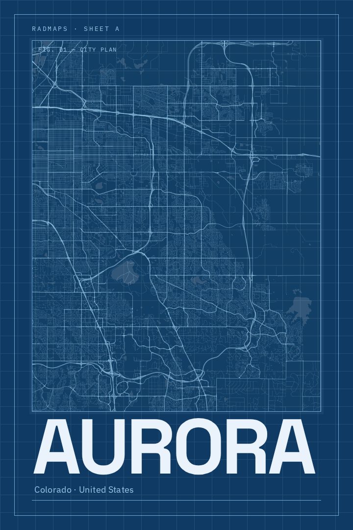 Aurora map poster