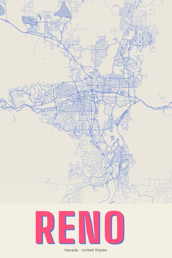 Reno map poster