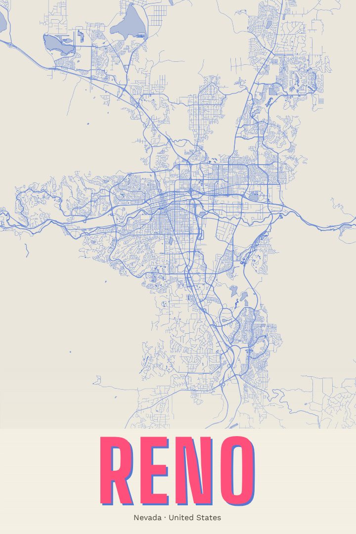 Reno map poster