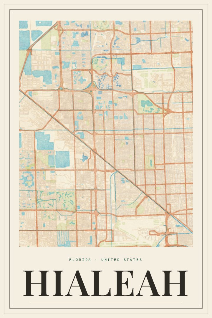 Hialeah map poster