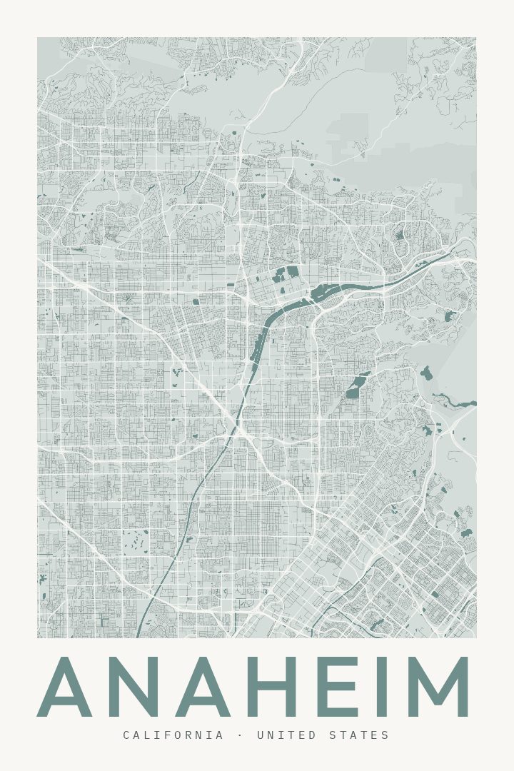 Anaheim map poster