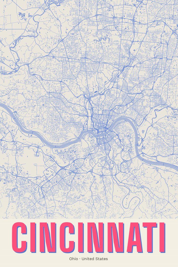 Cincinnati map poster