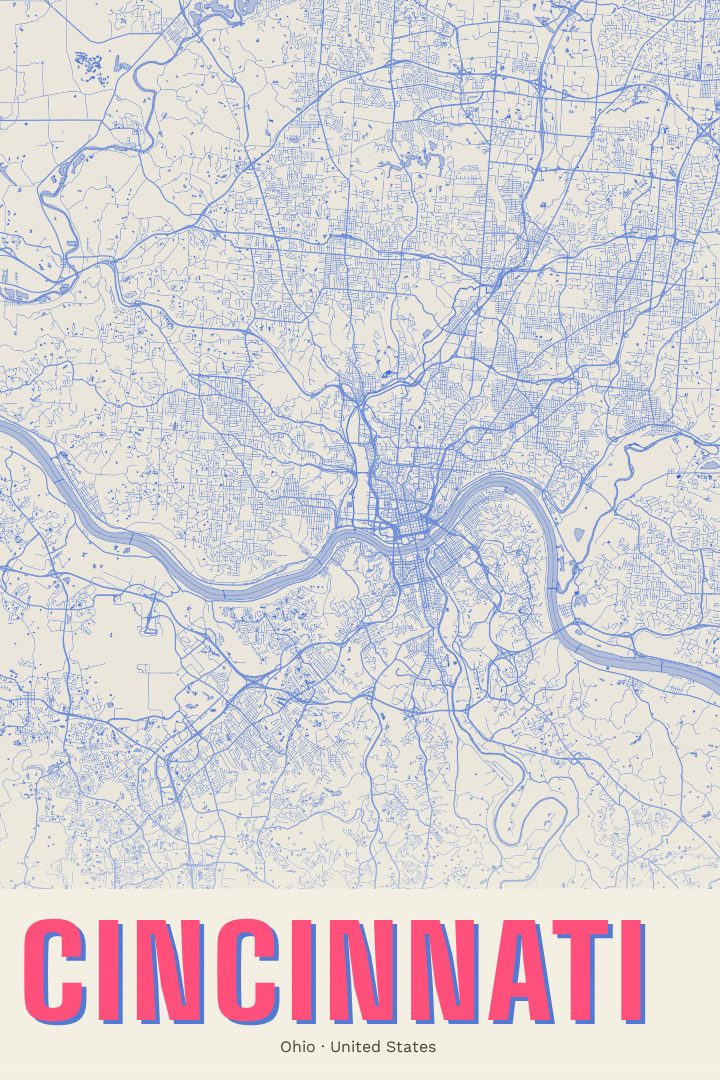 Cincinnati map poster