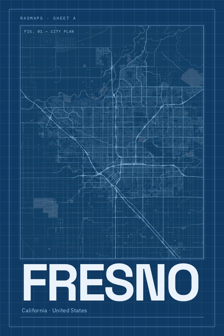Fresno map poster