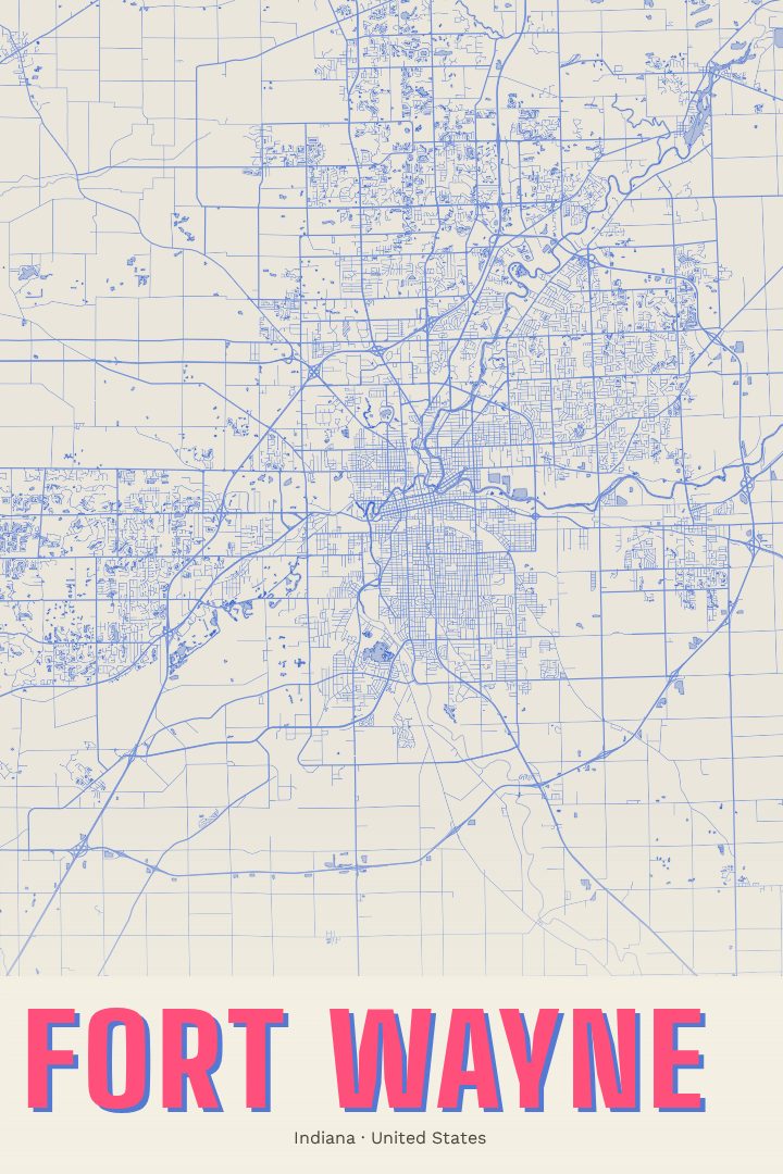 Fort Wayne map poster